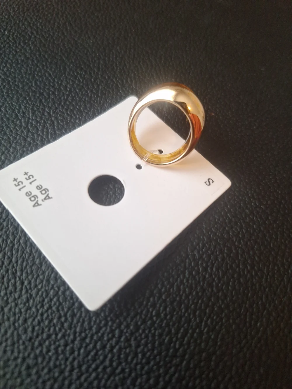 GAP Amber Resin Dome Ring with Gold Band